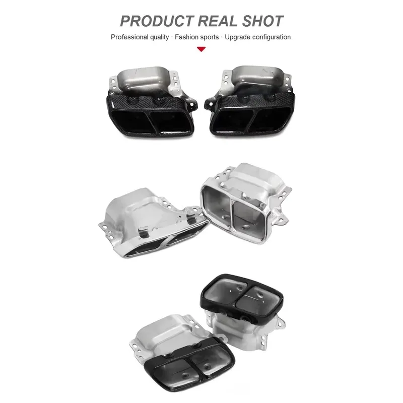 Hot Sale SYPES Car Exhaust Tips for W176 W177 A180 A200 A260 up A45 CLA45 GLA45 304 Stainless Steel Dual square