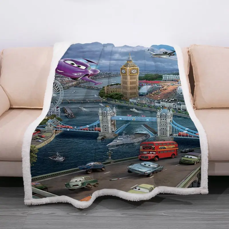 Disney Lightning McQueen Fleece Blanket, Cute Cartoon, Unique and Creative, Soft and Comfortable Nap Blanket, Birthday Gift
