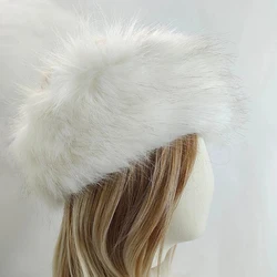 Autumn and Winter Real Rabbit Hair Band Hair Hoop Women's Warm Fur Fur Hat Vintage Wide Edge Plush Headband