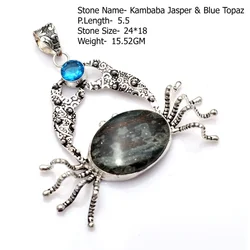 Genuine Labradorite  Turquoise Pendant