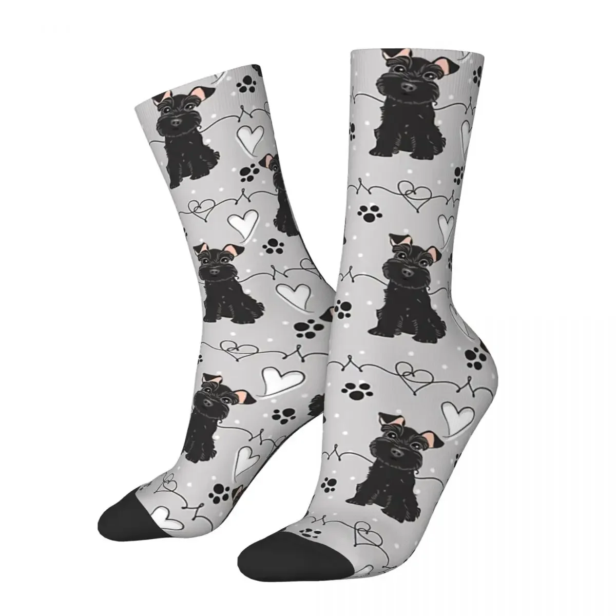 

Hip Hop Retro Miniature Schnauzer Crazy Men's Socks Dog Unisex Harajuku Seamless Printed Happy Novelty Crew Sock Boys Gift