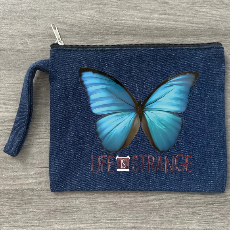 

Life Is Strange Denim Makeup Organizer Women's Canvas Makeup Bag Environmental Protection Large Capacity