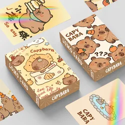 30pcs Cartoon Animal Capybara Double Sided Printing Card Cartoon Lomo Cards HD Photocard Kids Gift Collection Cards