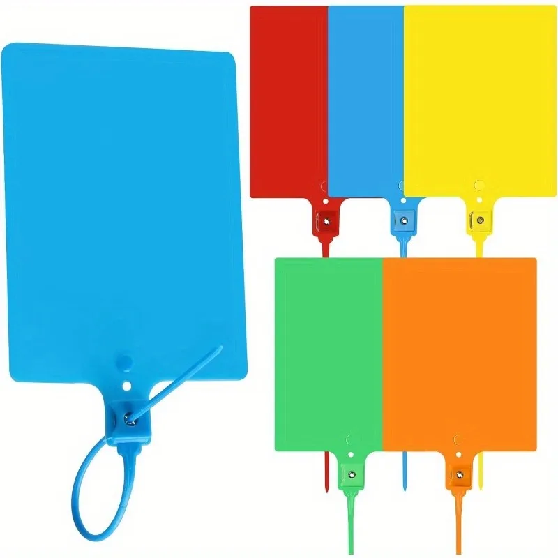 250 Large Waterproof  Shipping Labels, Durable And Writable, With Cable Ties, 5 Colours For Luggage And Office Use