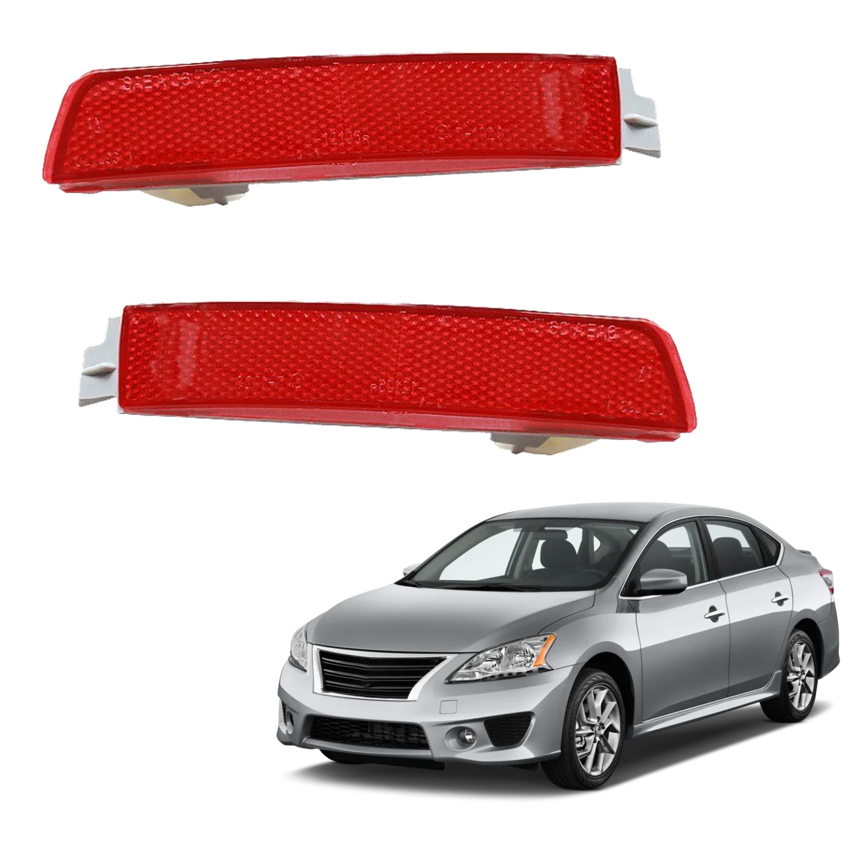 2Pcs For Nissan Sentra Juke Kicks Murano Quest Rear Bumper Reflector Brake Lamp Taillight Parking Brake Light Fog Light