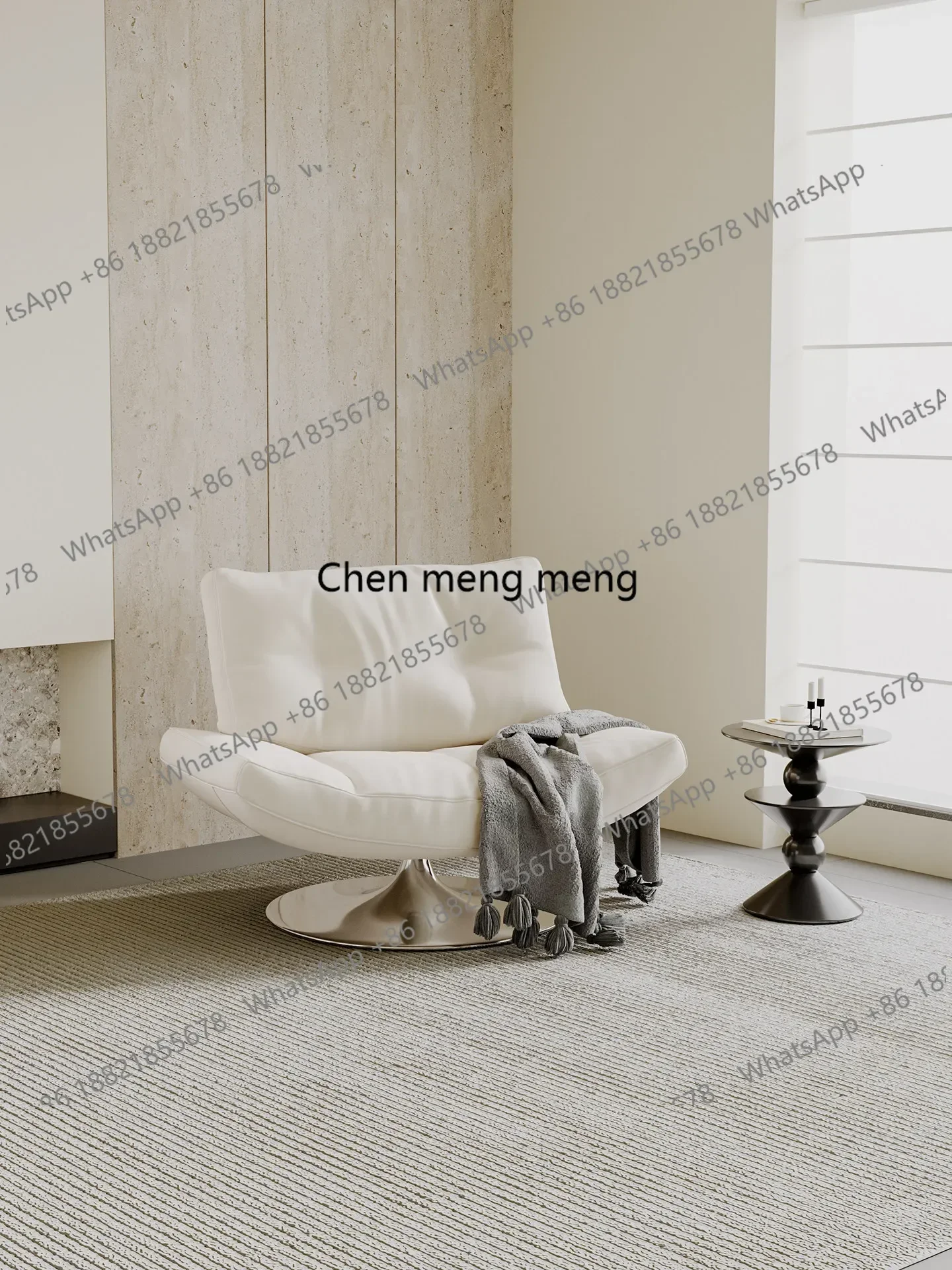 N138Italian minimalist rotary single sofaleisure chair small apartment living roomhigh-end light luxury high-end sense of simpli