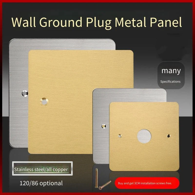 

Embedded Bottom Box Cover Floor Plug Decorative Cover 86 Stainless Steel Floor Socket Full Copper Panel Iron Box Cover