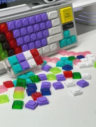 DIY Custom 20 Pcs Toy Bricks Keycap Low Profile Keycaps Blank 1u Backlit Key cap ABS Key Caps for Mx Switch Mechanical Keyboard