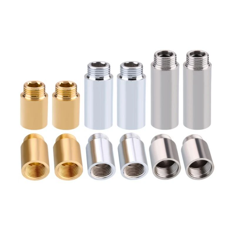 

201 Stainless Steel Hexagon Socket Extension Fittings 1/2'' BSP Male to Female Thread Straight Connector Water Pipe Parts