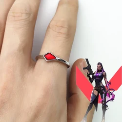 Hot Game Valorant Reyna Cosplay Opening Ring Unisex Fashion Silver Color Metal Adjustable Rings Fans Party Jewelry Props Gifts