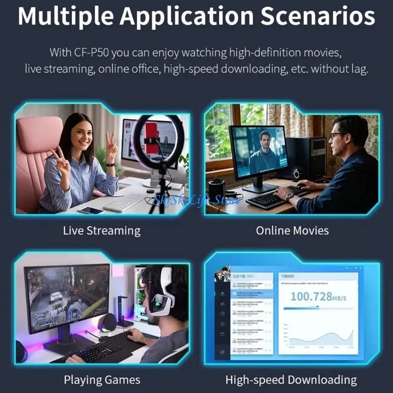 

E65E P50 5000Mbps PCIe Networking Card Featuring Easy Installation For Wide Compatibility Low Power Consumption
