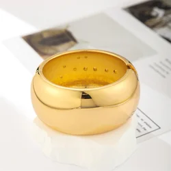 XIALUOKE Vintage Fashion Style Wide Face Round Smooth Surface Metal Cuff Bracelet For Women Personality Wrist Jewelry