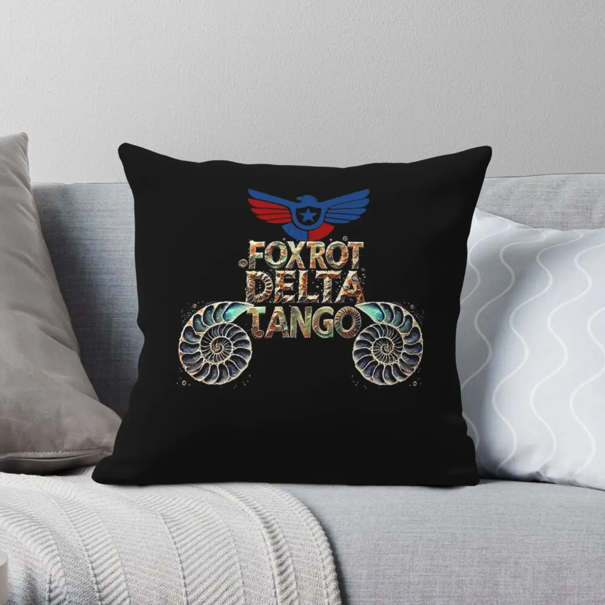 Foxtrot Delta Tango Ammonite Fossil Square Pillowcase Polyester Linen Velvet Printed Decorative Pillow Case Car Cushion Cover