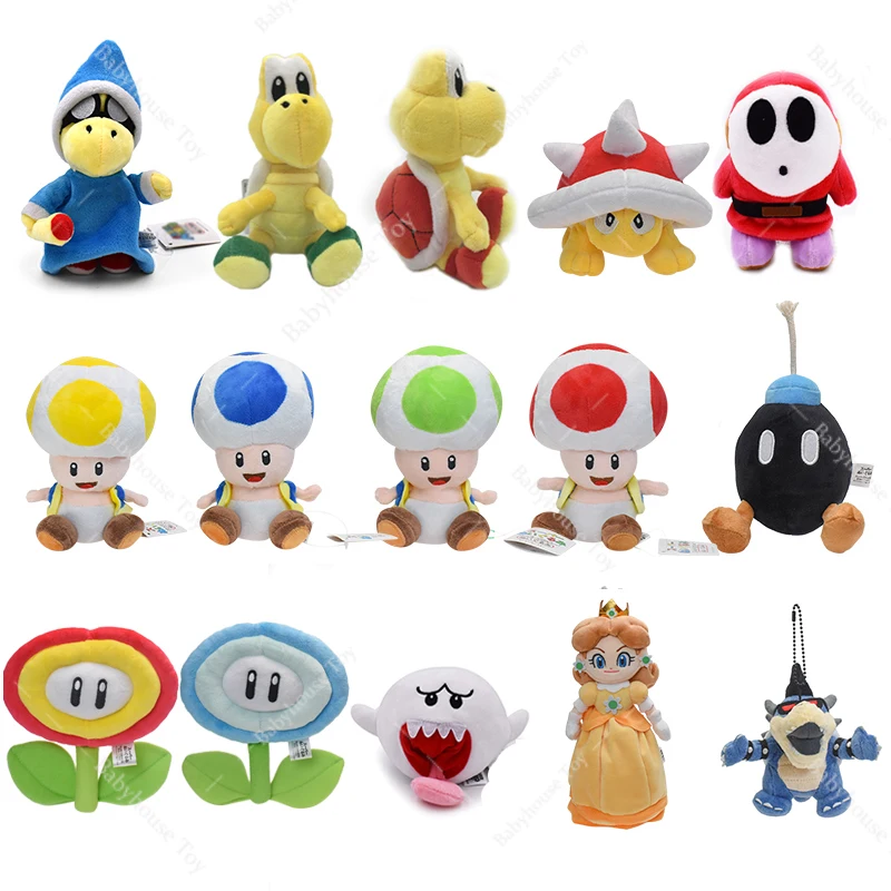 Brinquedos macios da boneca do luxuoso, Modelo do anime, Presente de aniversário, Sapo, Goomba, Mario, Koopa, Boo, Toadette, Fogo, Flores, Waluigi, Nari, Nami, Filme do catoon