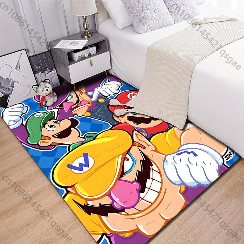 Movie Super Mario Bros Print Carpet Rug for Living Room Bedroom Sofa Decor Kids Play Home Area Rug Non-slip Mat Game Room Rugs