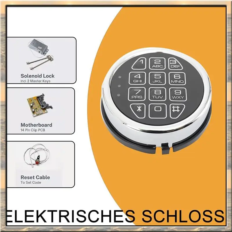 2 fechaduras seguras eletrônicas com fechadura solenóide e 2 teclas de retorno, cofre à prova de fogo de segurança com teclado cromado e mais de janeiro.