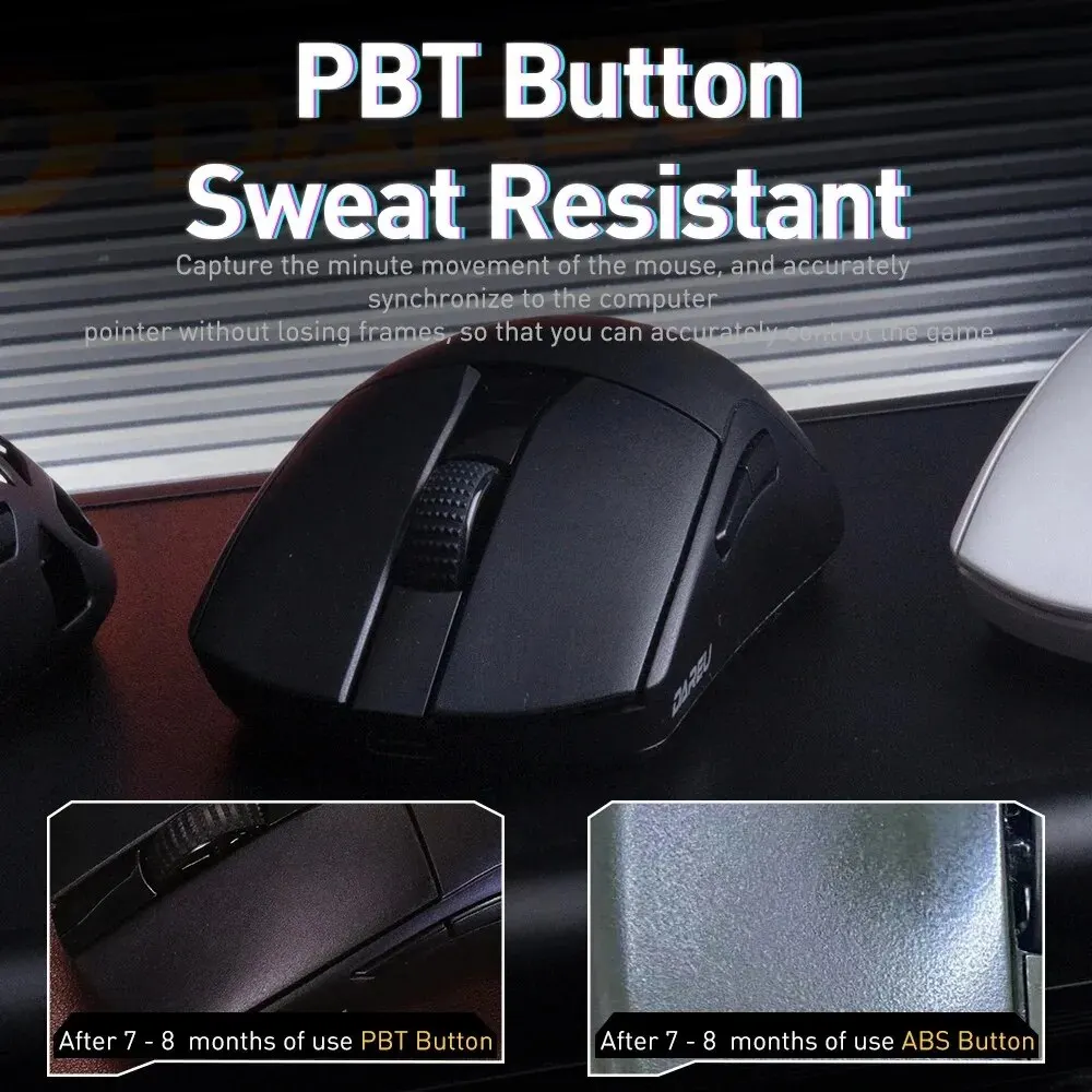 DAREU 4KHz Tri-mode 2.4G Wireless Wired PBT Mouse PAW3395 26000 DPI RGB 6 Programmable Buttons Rechargeable for PC Laptop Gamer image 2
