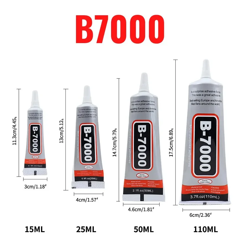 B7000 Clear Contact Phone Repair Adhesive Universal Glass Plastic DIY Glue B- 7000 With Precision Applicator 15ML 25ML 50ML 110M