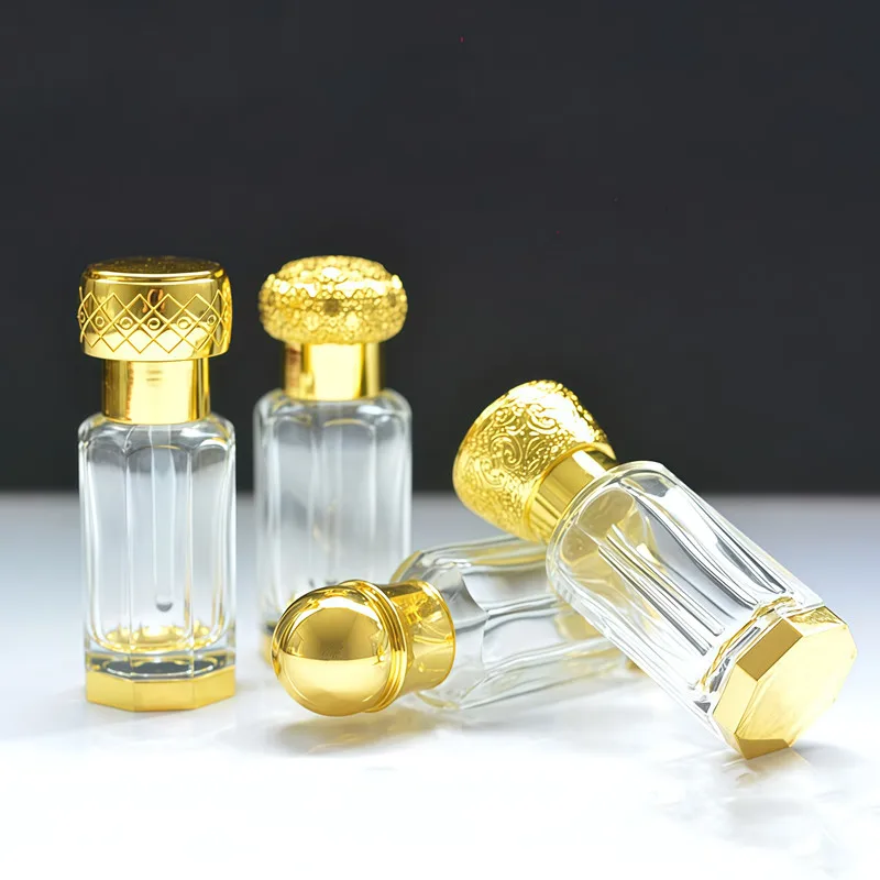 

10/20pcs 3/6/12ml High-end luxury Essential Oil Bottle Glass Bottle Zinc Alloy Empty Attar Oil /Perfume Bottle With Glass Stick
