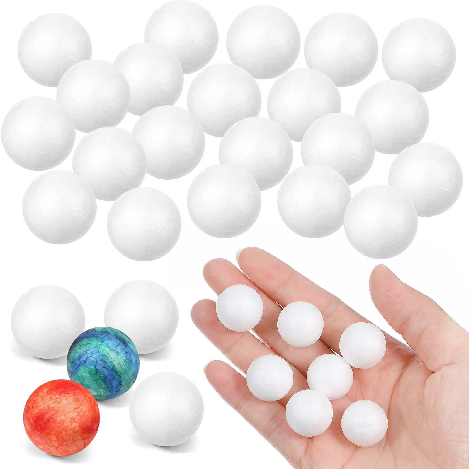 200Pcs White Craft Foam Balls 2Cm Solid Polystyrene Round Spheres for DIY Decorations Holiday Wedding Christmas view 2