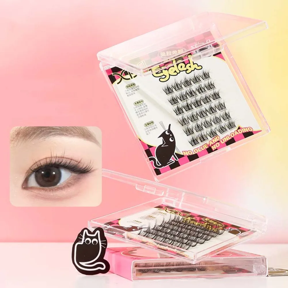 ขนตาปลอมแบบไม่ต้องใช้กาว รูปทรงไขว้ ดีไซน์สร้างสรรค์ รูปทรงปีกเฉียง ติดทนนาน