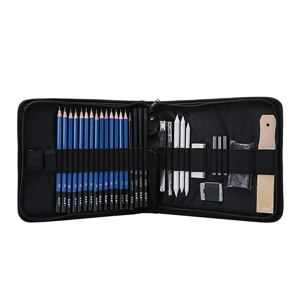 

35Pcs Sketching Pencil Set Professional Drawing Kit Portable Storage Zipper Bag Art Supplies for Students Artists
