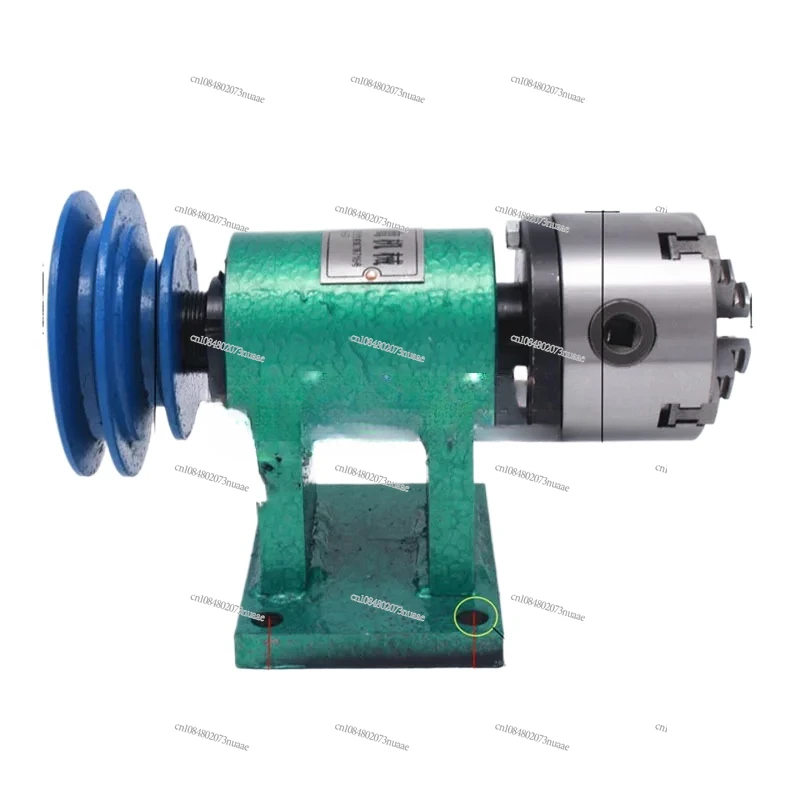 Household Lathe Spindle Assembly DIY Small Woodworking Rotating Seat 80 Three-jaw Chuck Pulley   Tools New