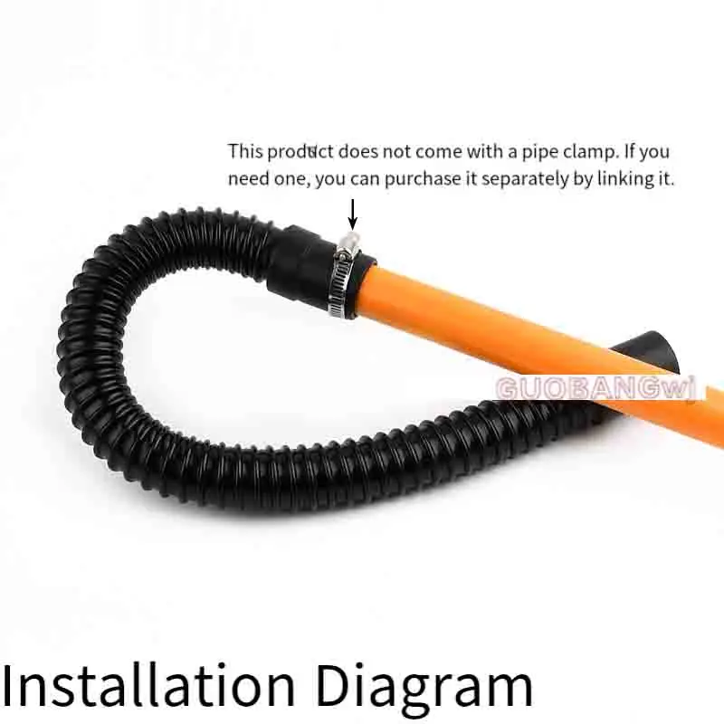 Aquarium Corrugated Hose with Soft Rubber Connectors Fish Tank Water Change Drain Tube for Aquarium Water Pump Filter