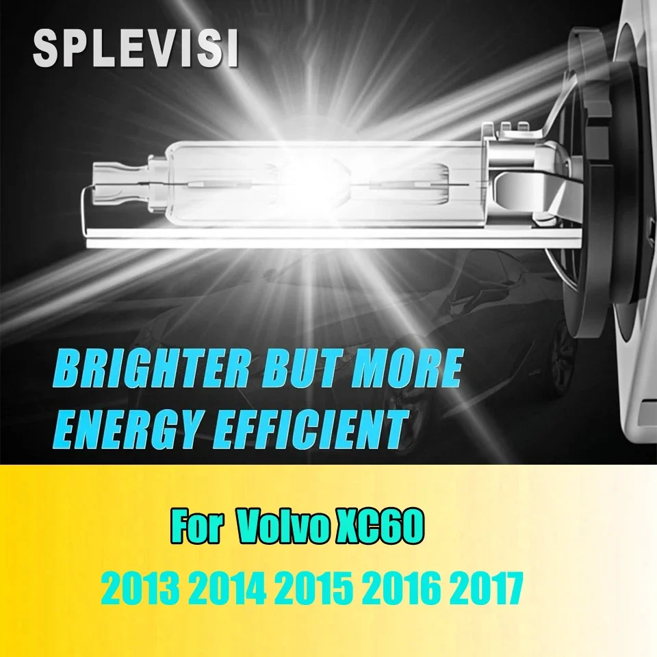 D3S 35W hid headlight bulb 6000K White headlamp - Focus Quartz Anti-UV Glass For Volvo XC60 2013 2014 2015 2016 2017