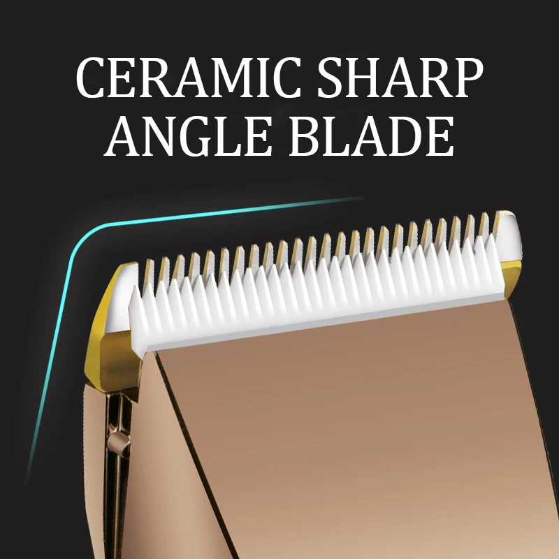 Kemei-cortadora de pelo profesional para hombres y niños, máquina de corte de barba, con pantalla LED, resistente al agua, KM-1255