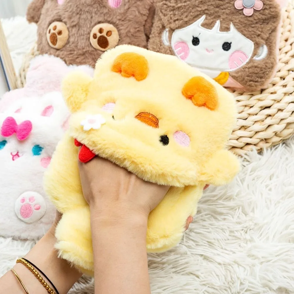 

Cute Cartoon Warm Water Bag Removable Anti-scalding Hot Water Bottles with Plush Cover Keep Warm Longer Water-filling Bottle
