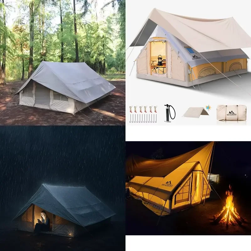 Large Camping Shelter Tent Tenda Kemah Tiup Tente Gonflable Inflatable Tents Camping Outdoor with Rainfly