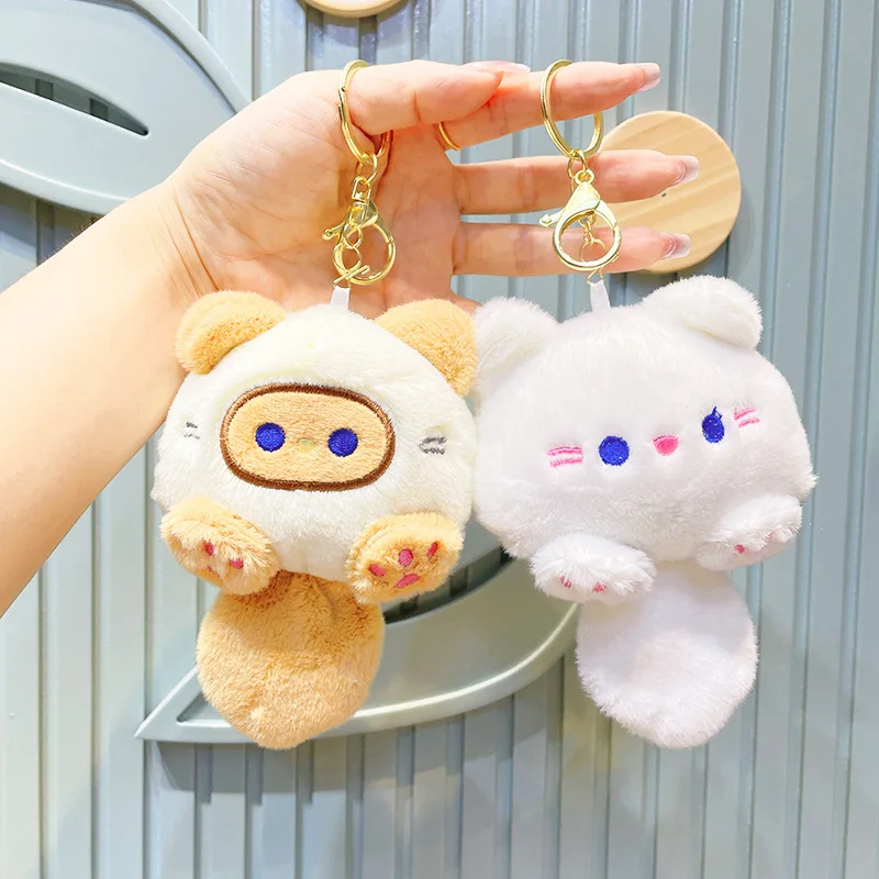 new funny Creative  sweet Squeaking Tuanzi Cat Doll cartoon backpack pendant fashione decorate doll soft  keychain birthday gift