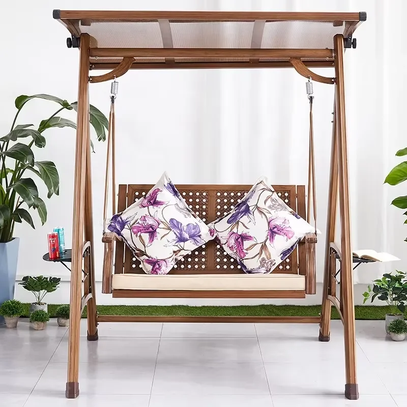 Modern High Quality Patio Furniture Outdoor Garden Cast Aluminum 2 Person Double Swing Hanging Chair for Adult