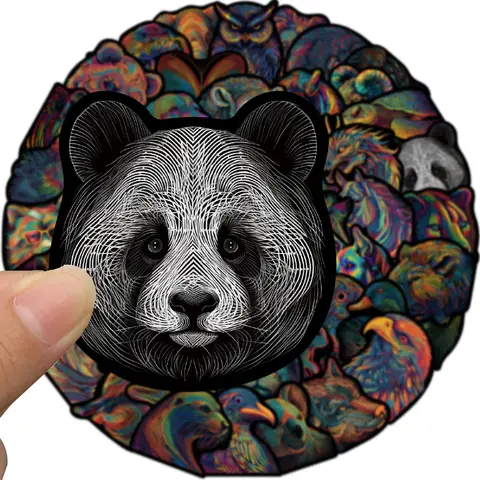 10/30/50pcs Colorful Psychedelic Line Animals Stickers Aesthetic Art Cartoon Sticker Skateboard Suitcase Phone Decals Decoration
