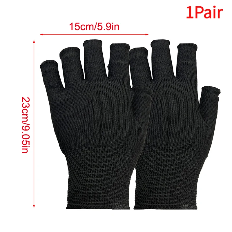 1Pair Anti UV Black Thin Nail Gloves Anti Black UV Gel Shield Glove Fingerless Manicure Nail Art Tools LED Lamp Nails Dryer.