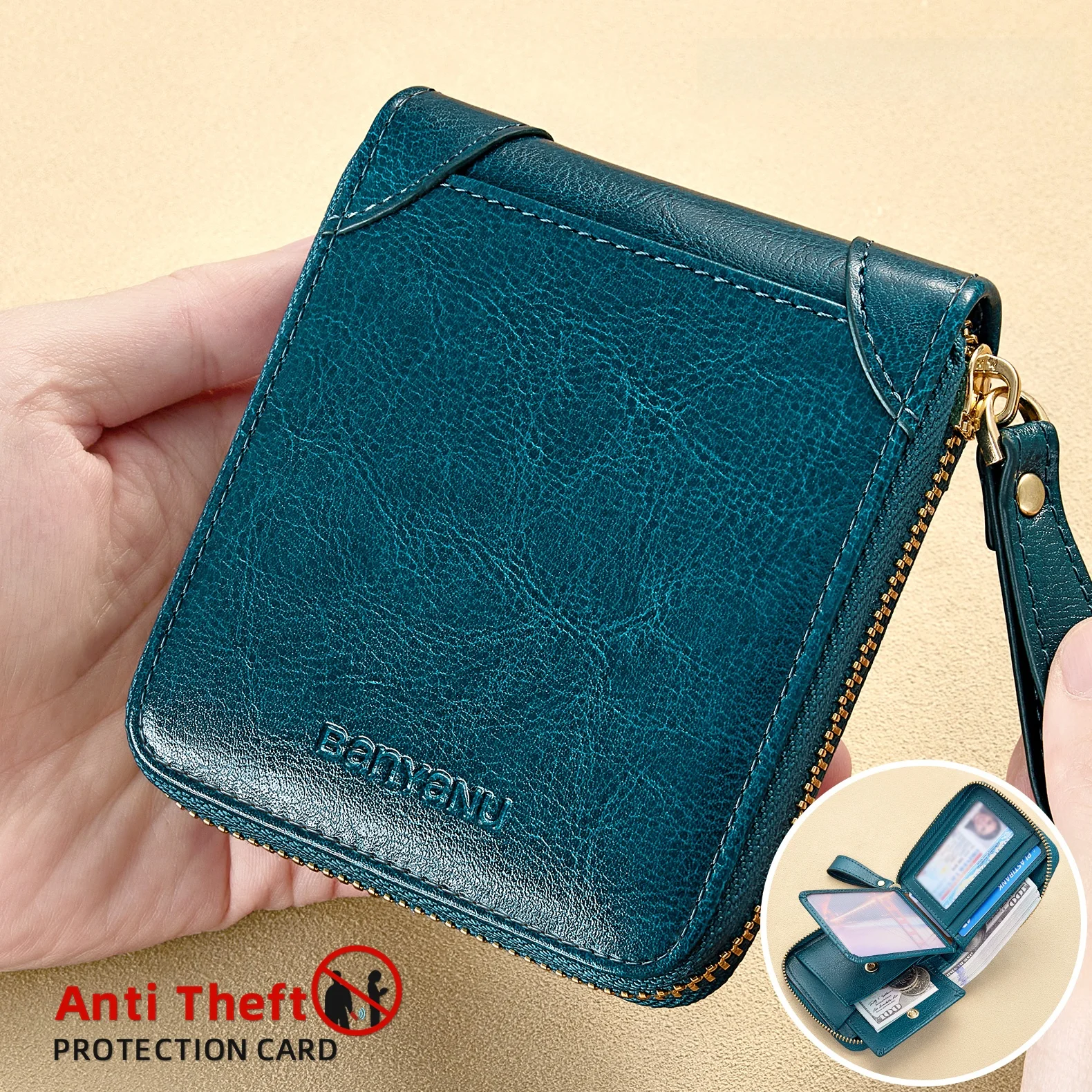 oil-wax-cowhide-short-wallet-2026-zipper-men's-leather-wallet-driver's-license-card-holder-large-capacity-integrated-design