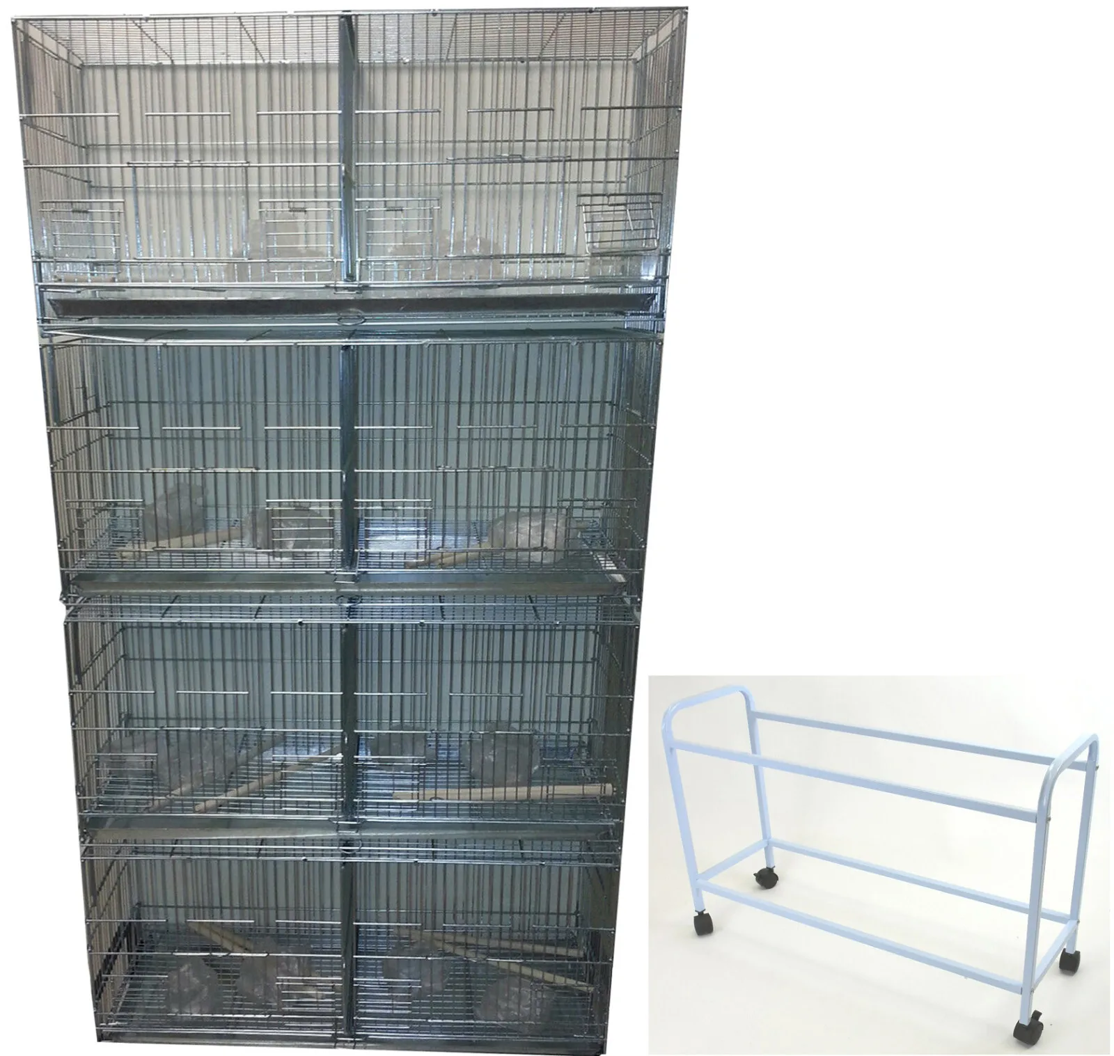 Large NO RUST Galvanized CAMBO-4 of Bird Canary Breeding Breeder Cages W/Stand
