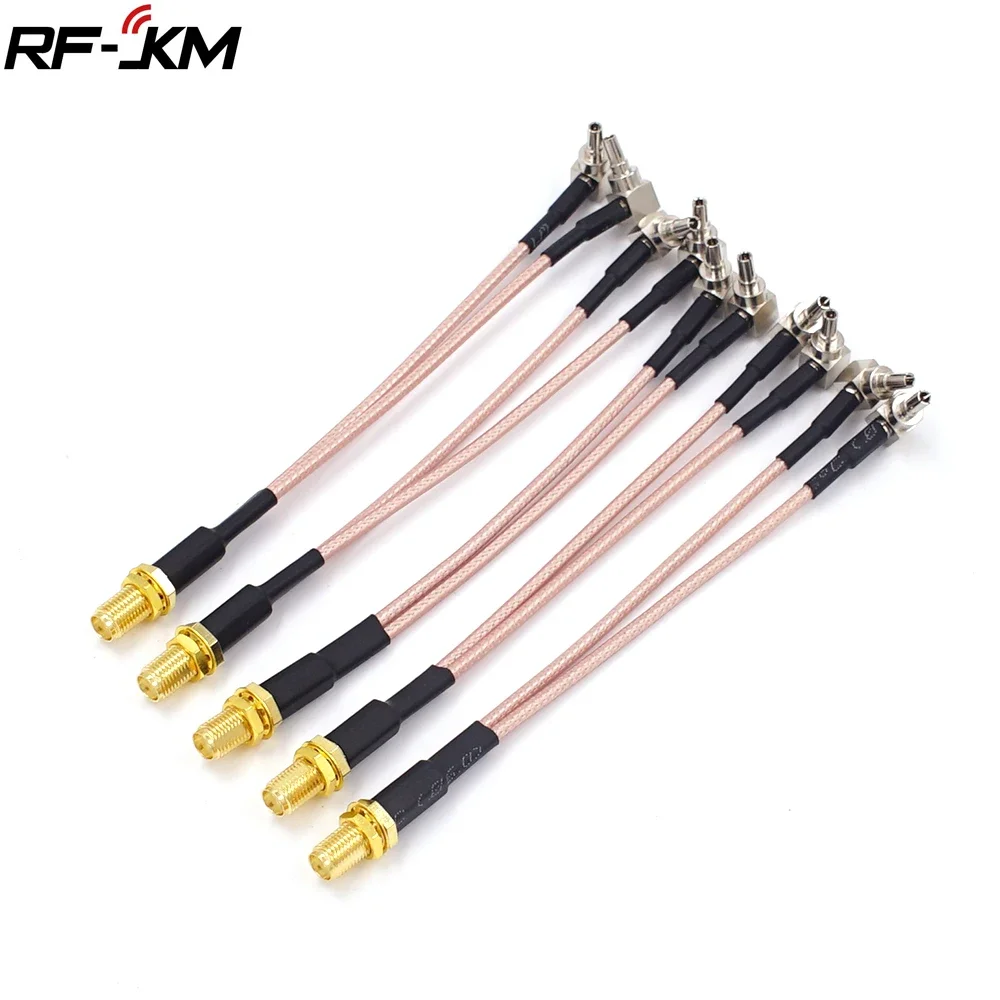 

25pcs Y Type cable SMA Female to 2*CRC9 Right Angle Connector RG316 Pigtail Cable 15cm