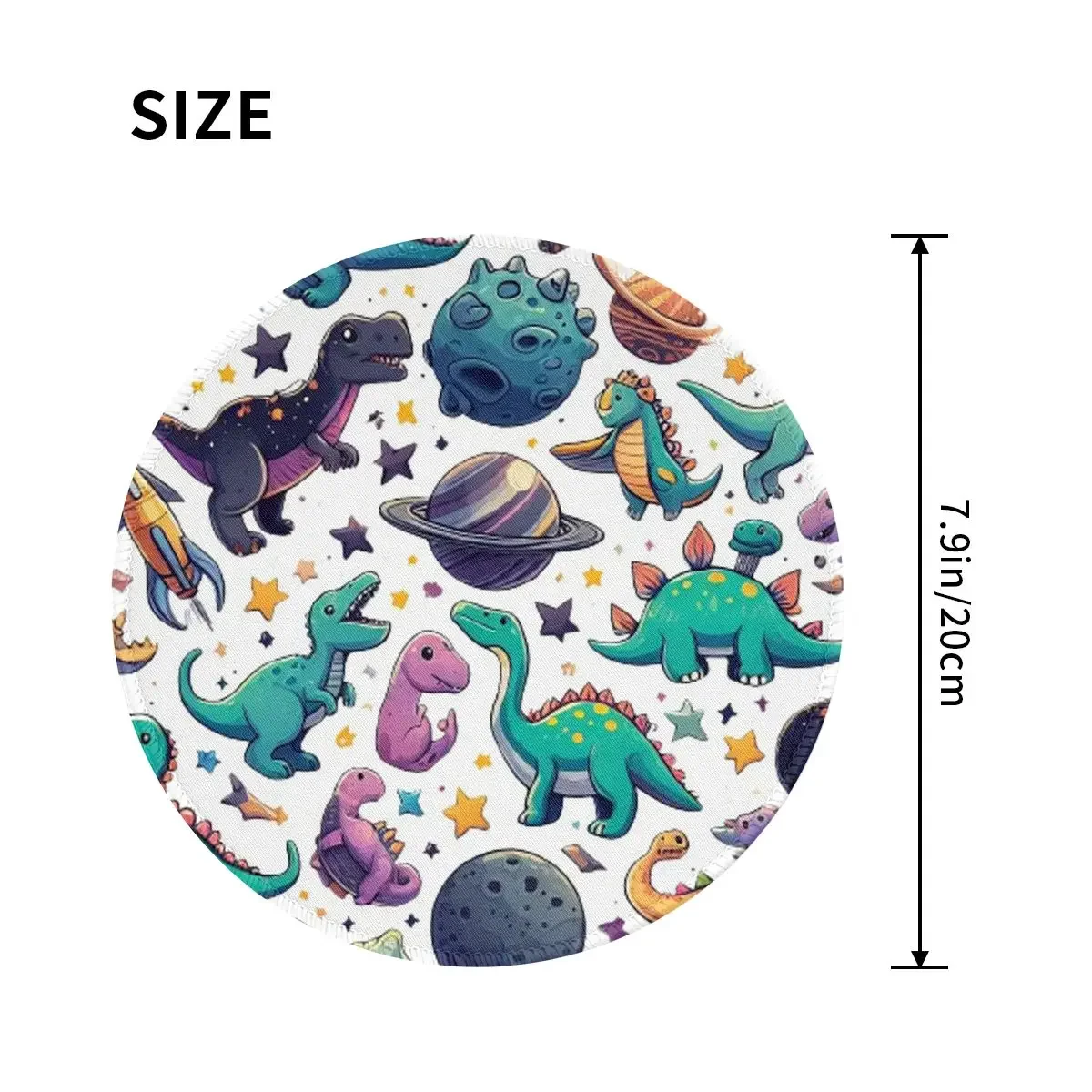 Dinosaur Dinosaurs In Space Round Mouse Pad Computer Keyboard Mouse Mat Gaming Laptop Desk Mat Office Accessories Table Mats