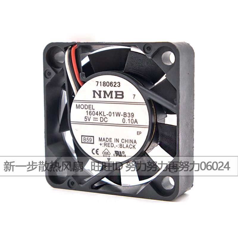 

NMB 1604KL-01W-B39 B59 DC 5V 0.10A 40x40x10mm 3-Wire Server Cooling Fan