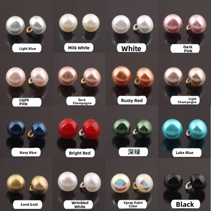 

High-Heeled Pearl Button round Shirt Button Sweater Button Women's Clothing Buttons Luxury Mushroom Buttons White Color