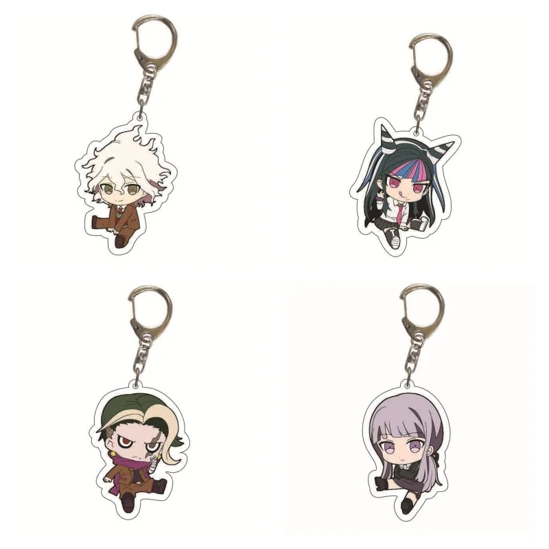 Danganronpa Anime Figures komaeda nagito Tanaka Gandamu Acrylic Keychains Character Mioda Ibuki Q Version Pendant Christmas Gift