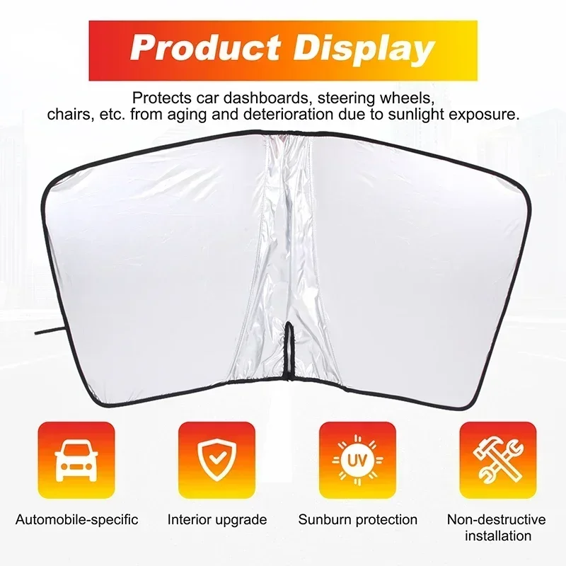 

Suetlcoity For Volvo S90 2017-2024 Silver Tape Car Front Windshield Anti-UV Sunshade Car Interior Accessories