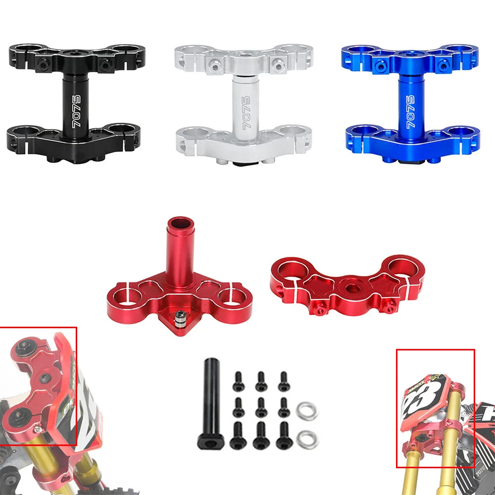 Triple Clamp Set 264004, RC Motorcycle Replacement Accessories for LOSI 1/4 Promoto-MX Dirt Bike