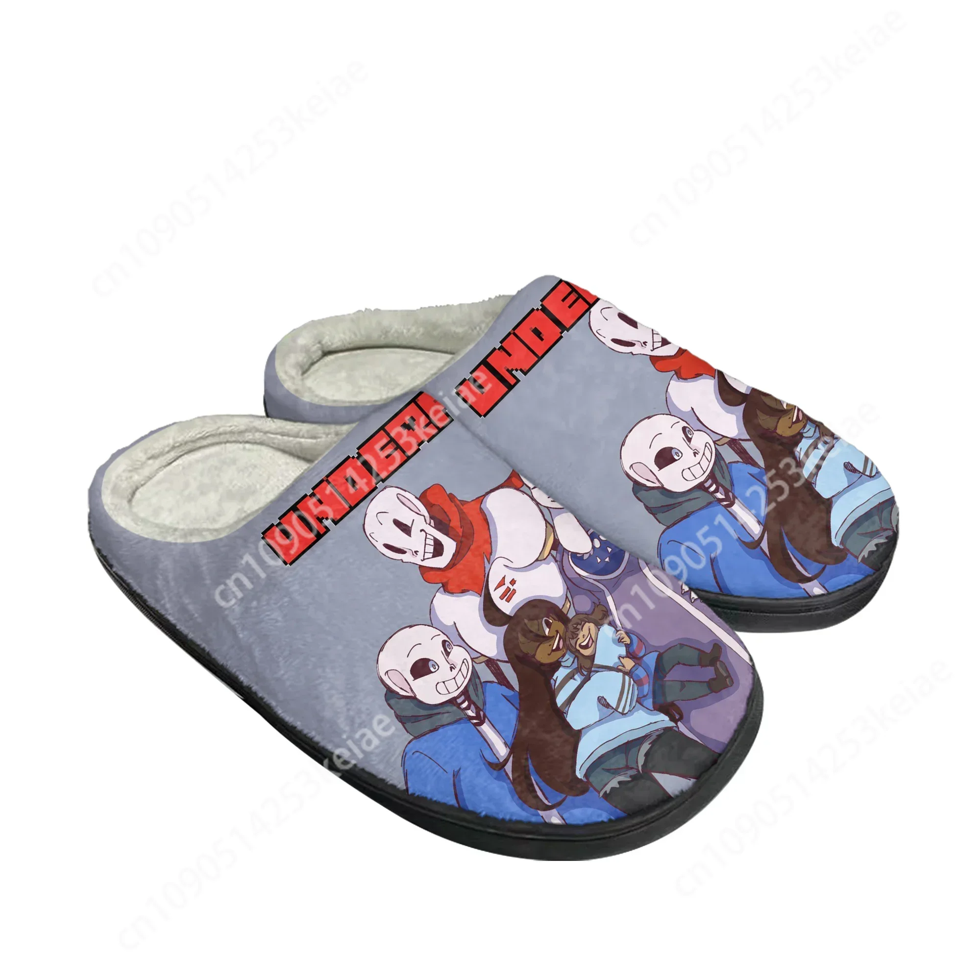 Cartoon Game Undertale Sans Skull Home Cotton Slippers Mens Womens Plush Bedroom Casual Keep Warm Shoes Tailor Made Slipper