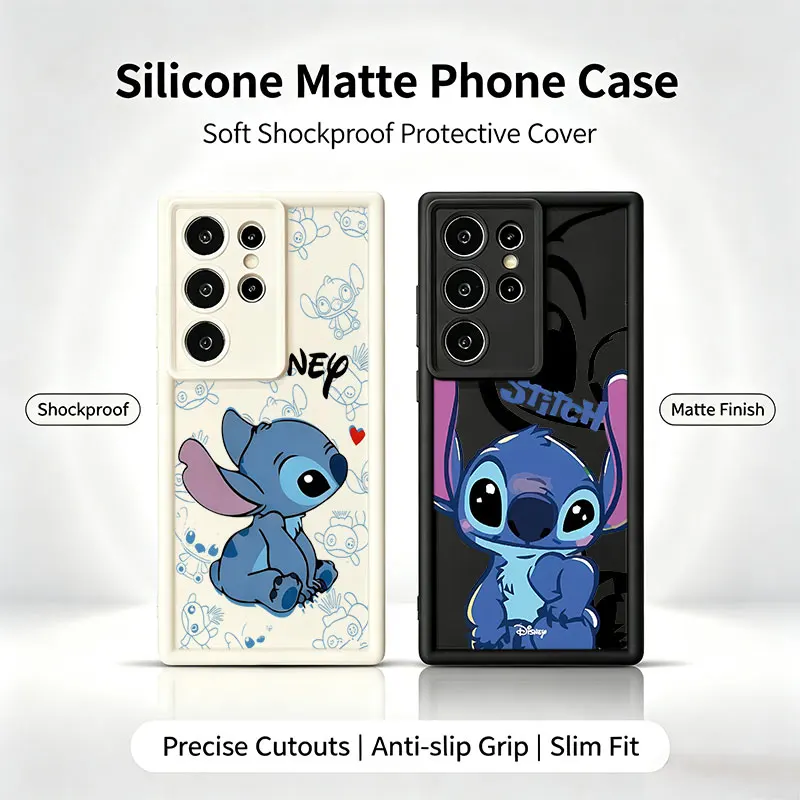 Stitchs Line Art Silicone Phone Case For  Samsung Galaxy S26 S25 S24 S23 S22 Ultra Plus S21 S20 FE Shockproof Cover