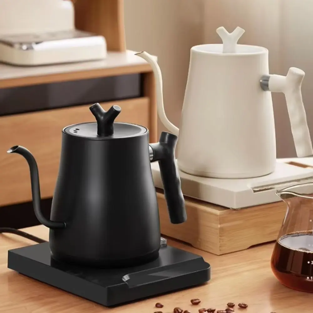 1000ML Goose-neck Electric Kettle Stainless Steel Adjustable Temperature Heating Water Kettle Fast Heating with Heated Base