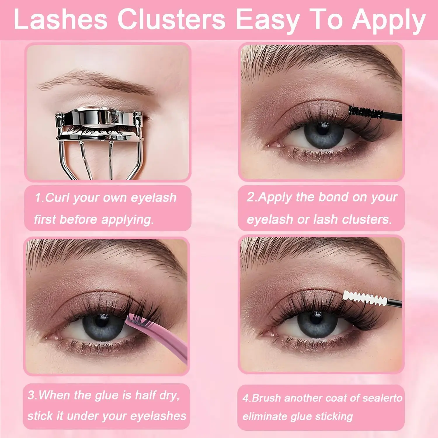 Voluminous Fluffy Cluster Lashes Kit – 200/290/666 Cluster 80D100D Show-Stopping Party Looks! Curated Length Mix
