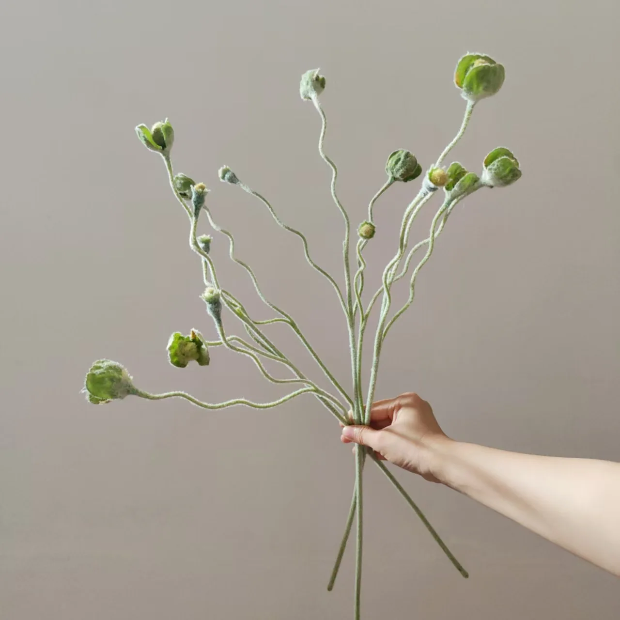 5 Stück Künstliche Beflockte Mohnblüten aus Seide für Hochzeitsdekoration, Blumenarrangements, Heimdekoration, Party-Tischdekoration – Detail 10